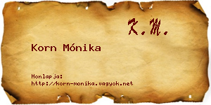 Korn Mónika névjegykártya